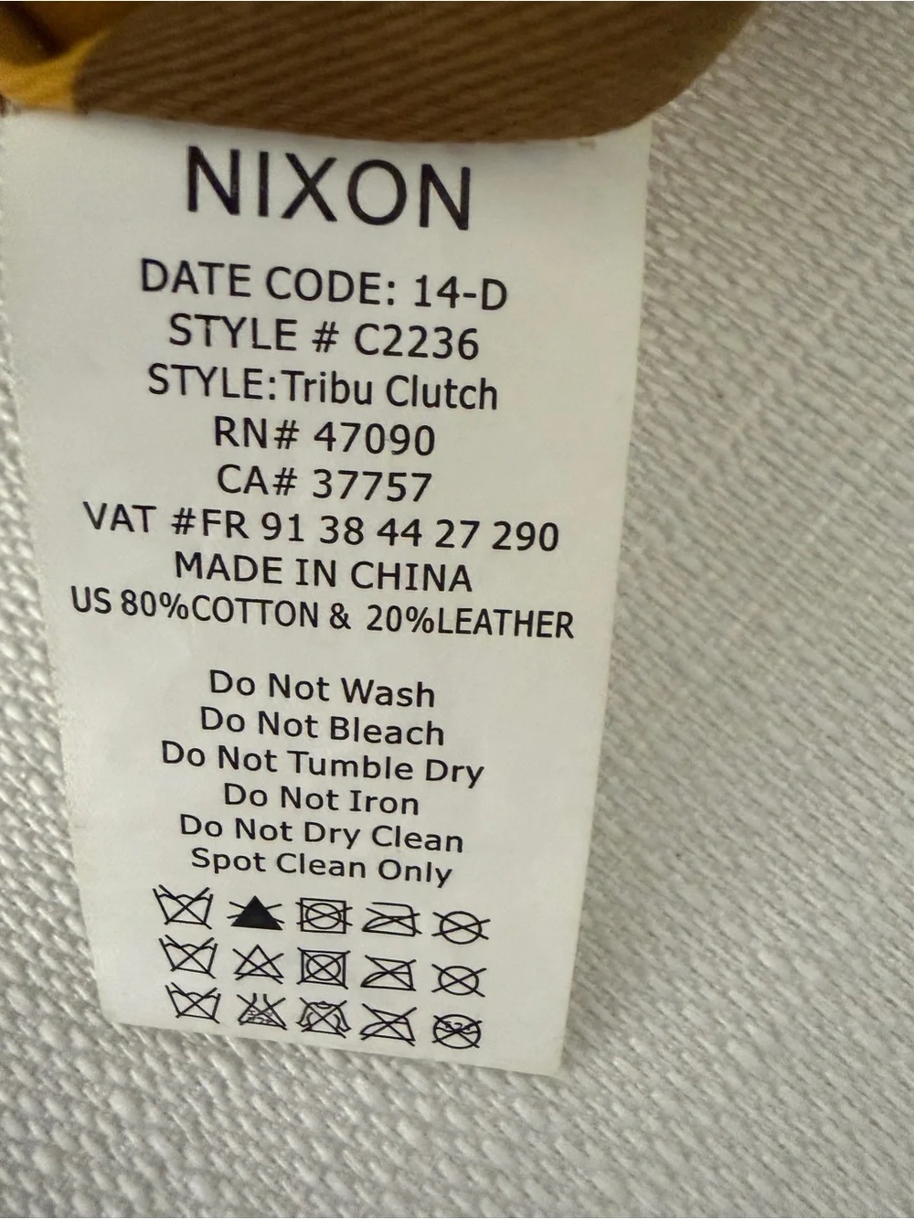 Nixon Tribu Clutch Blue Canvas Leather Wristlet Bag (F272)